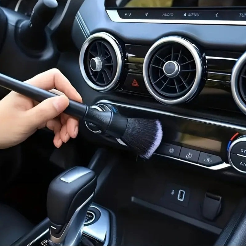 NEW Car Interior Detail Brush, Home Cleaning Dusting Brush, Computer Keyboard Jewelry Dusting Cleaning Brush, Soft Bristle Cleaning Brush, Dust Removal Tool, Car Interior Cleaning Brush, Car Dashboard Dusting Brush, No Batter