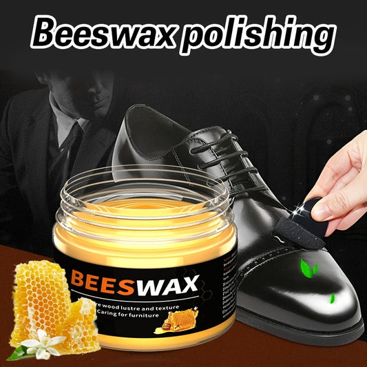 NEW Arrivals Premium Beeswax Leather Shoe Polish - Natural Conditioning Wax for Boots, Bags & Furniture Protection, Deep Shine & Scratch Prevention, Safe for Men & Women, Shoe Polish for Shoes, Furniture Waterproofing, Protec