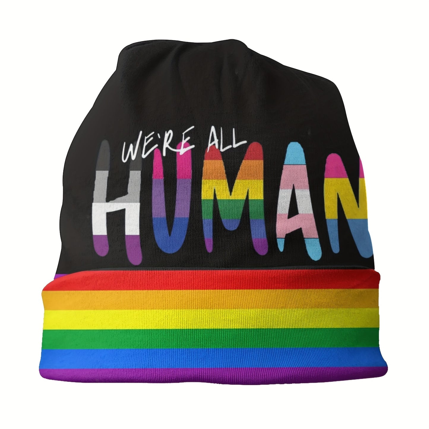 Rainbow Pride Women Men Skullies Beanies Hat, Outdoor Warm Hat For Sport Beach