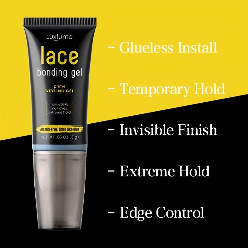 3pcs Bonding Gel for Wigs & Hair Extensions - Gentle Scalp-Friendly, Strong Hold Styling Gel with Aloe Vera & Argan Oil, 3, 5oz/100ml, Unisex for Men & Women, Protects Hair from Damage, Easy Application, No Residue, Hair Styl