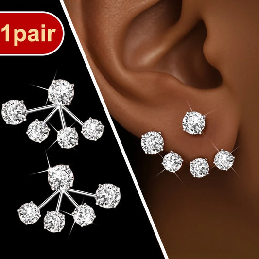 NEW Women's Fashion Illusion Synthetic Zirconia Earrings, Flower Bracket Earrings Unique Design, Cute and Delicate Hypoallergenic, Surprise Gift for Friends, Party Everyday Various Events Jewelry