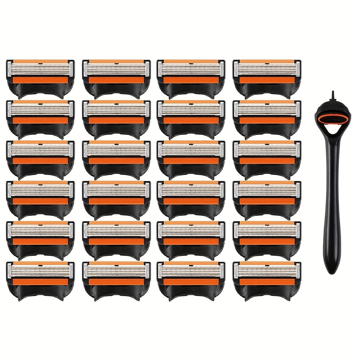 Disposable Razors for Men, Manual Shaving Kit with Refillable Metal Blades Featuring 6 Layers for Grooming Beards And Mustaches - Designed for Easy Use And Cleaning for a Smooth Shave