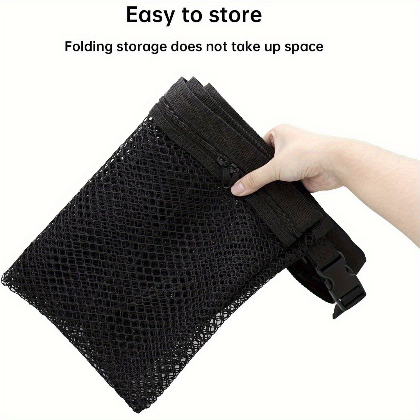 Adjustable Double-Layer Mesh Roof Storage Bag - Suitable for Suvs, Camping, And Trucks, Made of Durable Polyester Material, Featuring Secure Fastening Straps, Car Canopy Organizer