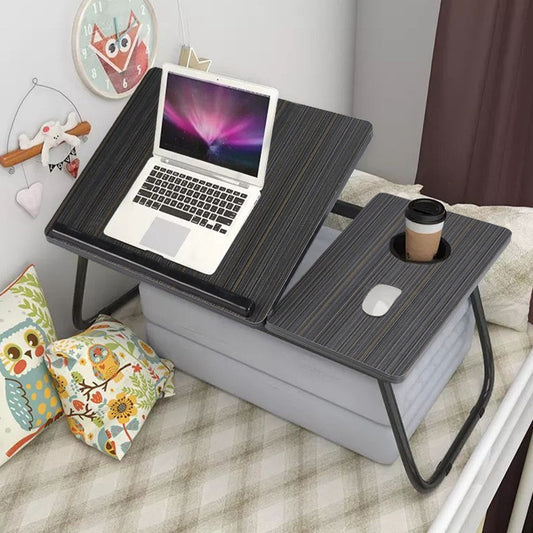 Laptop Desk Laptop Bed Table with Foldable Legs and Cup Slot, Reading Holder Notebook Stand with Adjustable Height Angle, Laptop Bed Tray for Bed Sofa Breakfast Work Study Reading