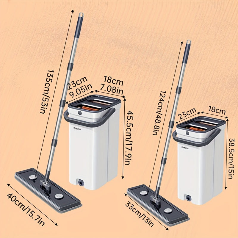 NEW Upgraded Mop and Bucket Set, Floor Cleaning Mop with Twister, Home Mop and Bucket Set with Twister, Long Handle Wall Mop Cleaner, Flat Mop and Bucket System, Cleaning Supplies, Cleaning Tools