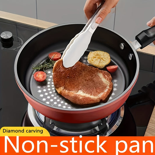 24cm Cast Iron Skillet Nonstick Fry Pan, Induction Compatible, Lightweight Smokeless Frying Pan for Gas & Smooth Surface Stovetops, for Steak, Pancakes, Breakfast Cooking Kitchen Accessories