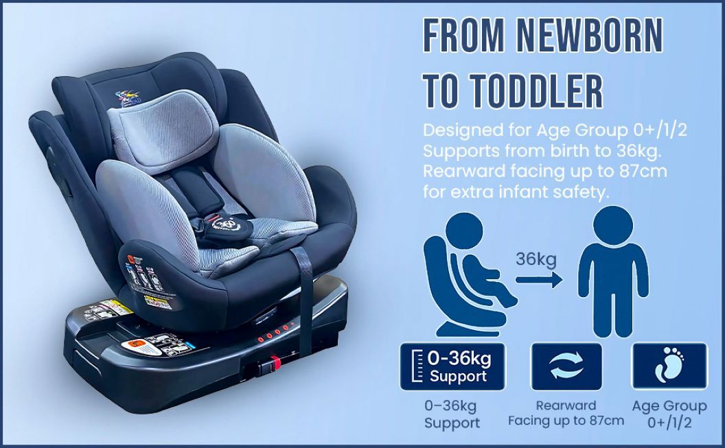 Multi Recliner Swivel ISOFIX R129 360 Rotating Car Vehicle Padded Seat Booster for Stage 0123 Babies Safety Travel Accessories Safety Supplies