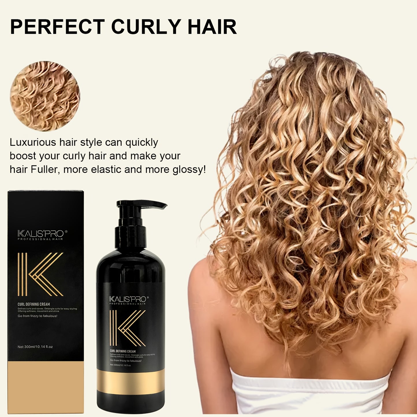 300ml for Curly/Wavy/Coily/Straight Hair Defining Cream, 10.14oz - Moisturizing Hair Styling Paste For Normal Hair& Wig, Long-Lasting Hold & Elasticity, Suitable For Wavy And Curly Textures, Frizz Control Haircare | Sleek Bot