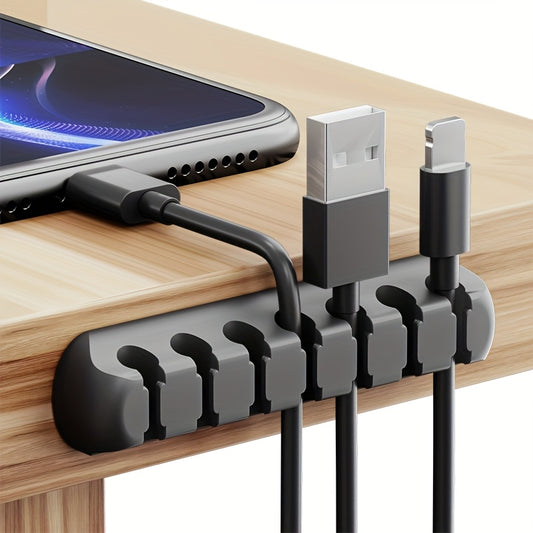 4 Colors Super Strong Self-Adhesive Silicone Cable Organizers with 7, 5, And 3 Slots for Managing Cables, Featuring Cable Holders And Storage Boxes to Keep Your Wires Neat And Tidy!