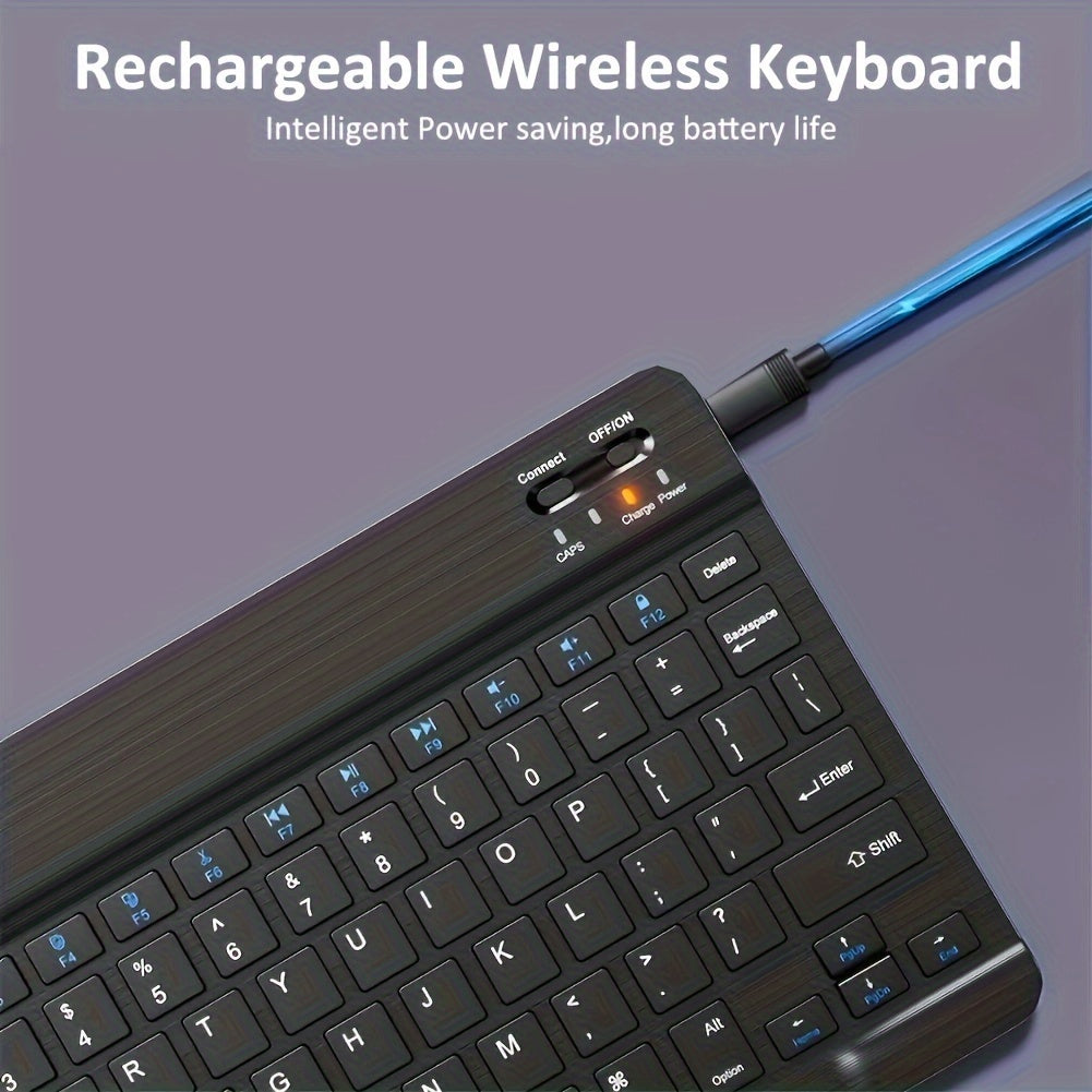 2 PCS Set Wireless Keyboard and Mouse 7 Colors Suitable for Android Tablets and iPads, Mini English Keyboards Home Office Computer Accessories Tools Sets