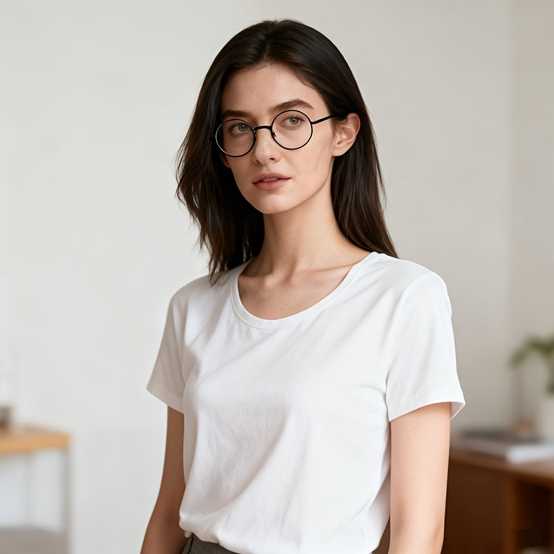 Wizard-Themed Round Black Frame Glasses for Men & Women -  Circle Clear Lens Non- Fashion Spectacles with Metal Arms, Perfect for Secret Society Ceremonies Sacred Parties
