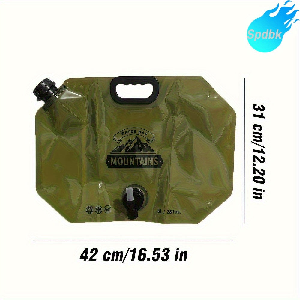 8L Portable Water Container with Faucet - Foldable, Lightweight & Durable PET Material, Ideal for Camping, Hiking, Travel & Outdoor Activities, Camping Water Jug