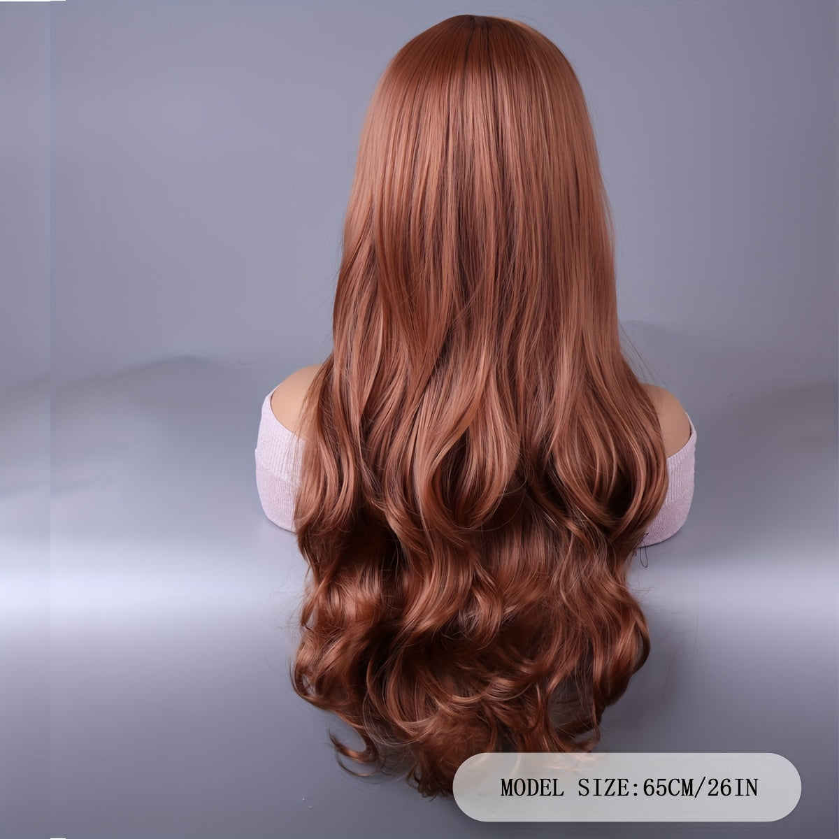 26-Inch Fluffy Wavy Hair with a Light Yellow Fringe, Suitable for Both Daily Commuting And Cosplay Styles Women Hair Care Supplies