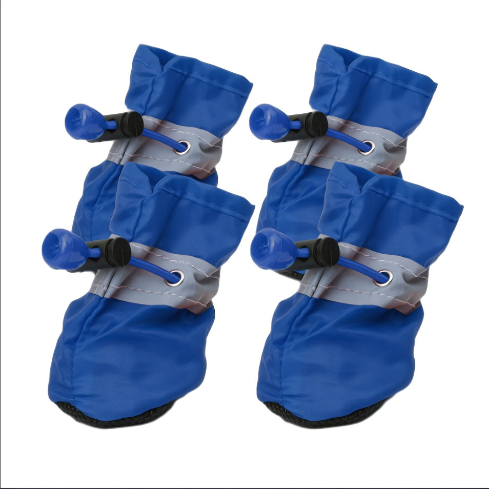 4 PCS Set-XS-3XL Size Water Resistant Rain Snow Protection Dog Shoes For Small Dogs - Protect Your Pet's Paws And Keep Them Dry Pets Apparel Sets Clothing Accessories
