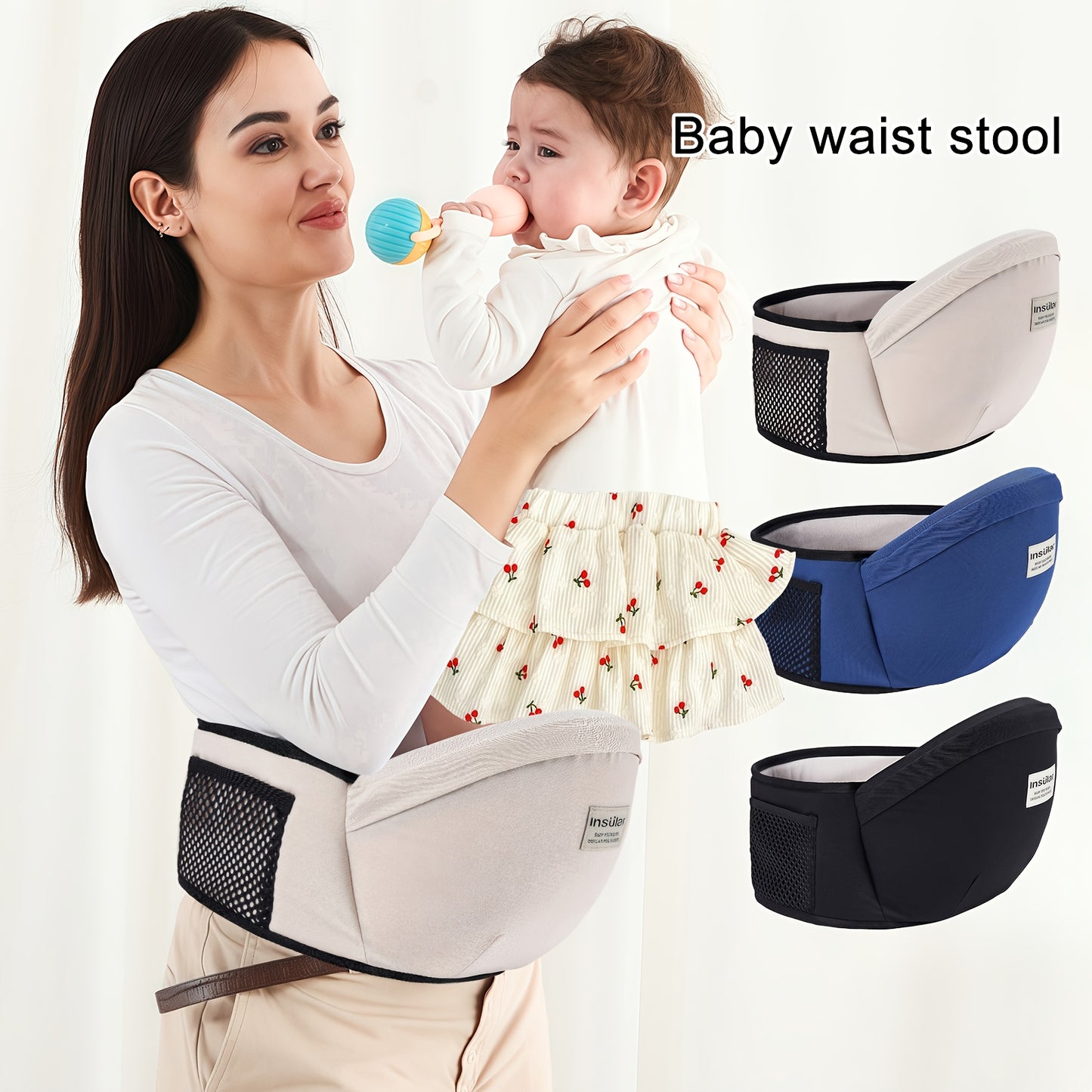 1pc Ergonomic Baby Waist-to-Toe Height-Adjustable Baby Carrier-like Babypot - 30° Tilted Design with 0-3 Years, Soft Padding & Secure Buckle Closure, Lightweight Sturdy Frame for to 12-Month-Olds, Travel-Friendly Baby Carrie