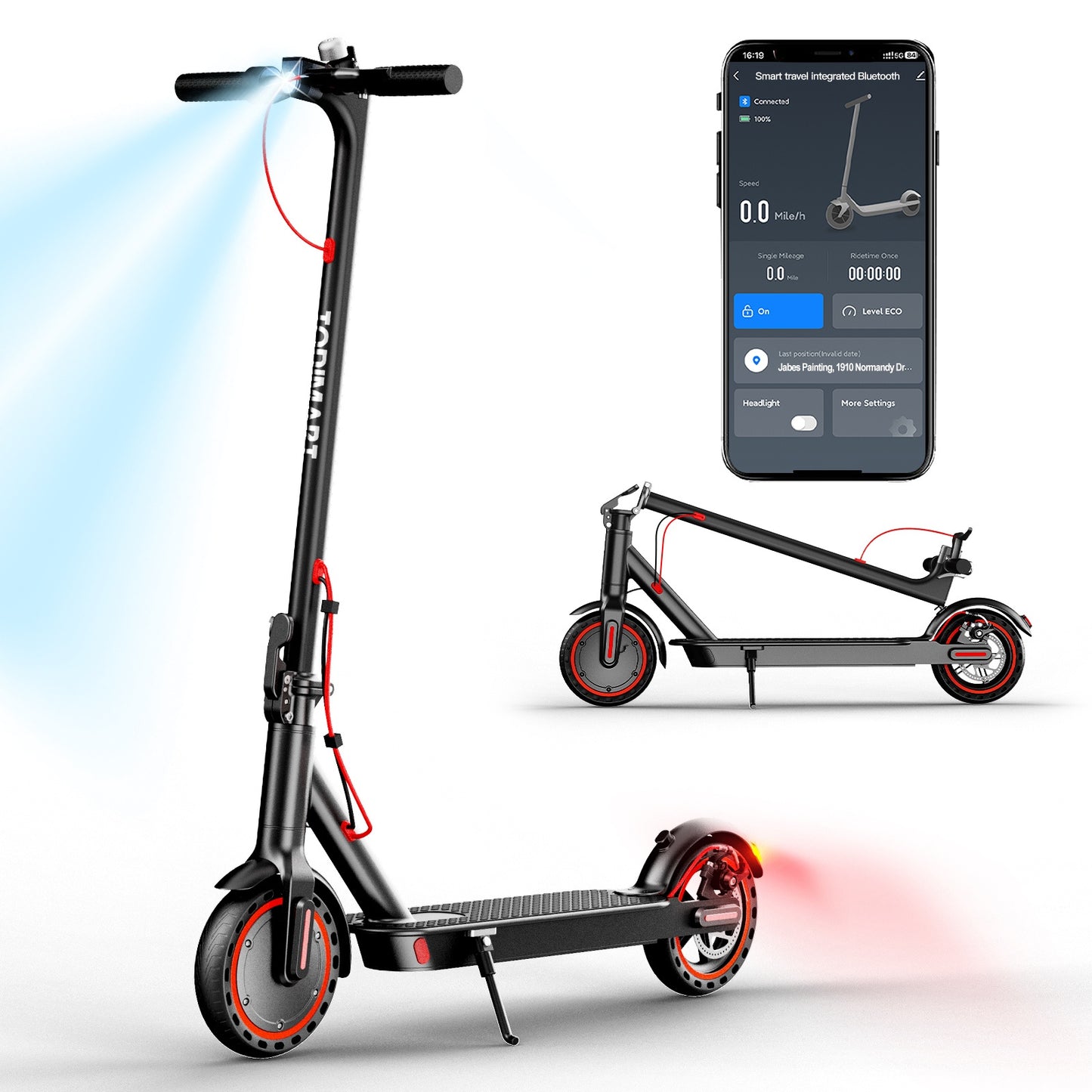 Electric Scooter Adult, 30km Range, 8.5" Ultra Light Electric Scooters For Adults And Teens, 350W Motor, 36V 7.8Ah Battery, 3 Speed Mode