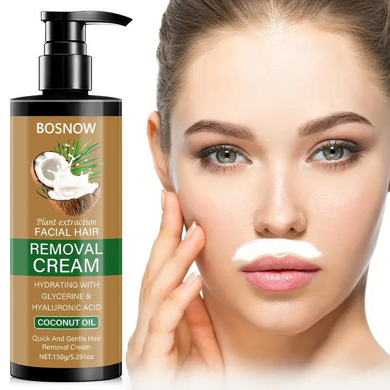 NEW 150g Coconut Oil Hair Removal Cream Men and Women, Painless, Fast, Thorough, Gentle and Non Irritating, Leaving the Skin Smooth and Refreshing, Rebuilding Confidence, and Enjoying Smooth Skin