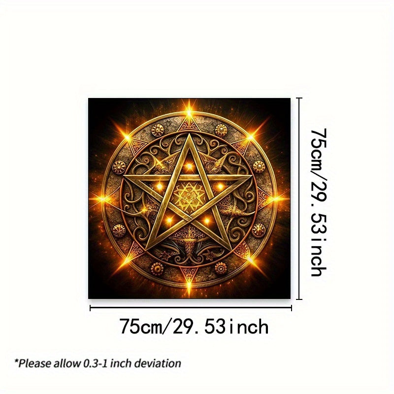 120 x 120cm Adults Mystic Five-Pointed Tarot Tablecloth/Altar Cloth Suitable for Divination, Tarot Readings, Magic & Party Decor - Occult Decorative Covering with Pattern, Fabric for Tarot Games & Events