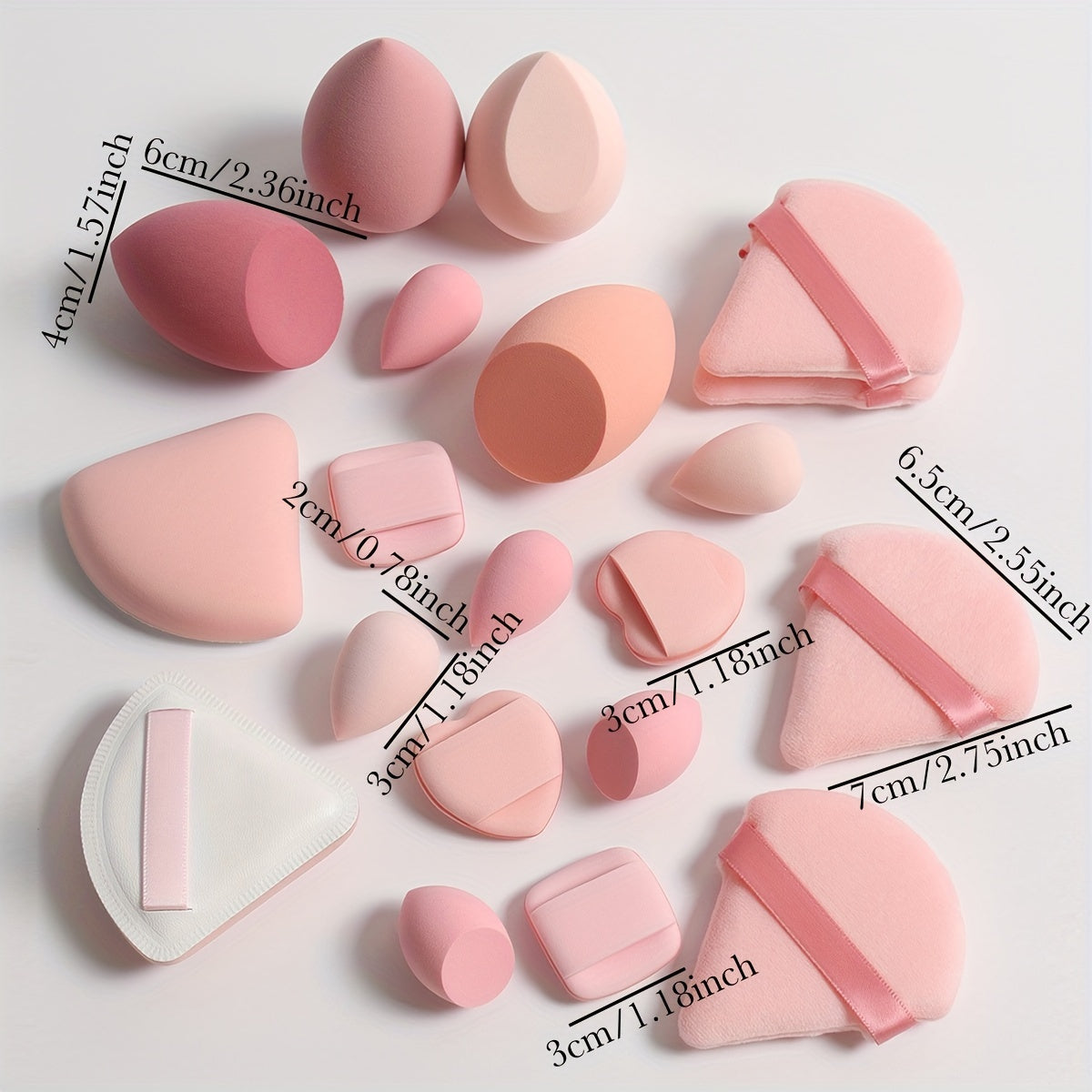 20 PCS Set Marshmallow Set, 2 Cushion Puffs & 4 Loose Powder Puffs & 4 Makeup Sponges & 6 Makeup Sponges & 4 Cushion Puffs, Beauty Makeup Sponge Mixed with Bb Cream, Foundation, Concealer, Especially Suitable for Covering Loc