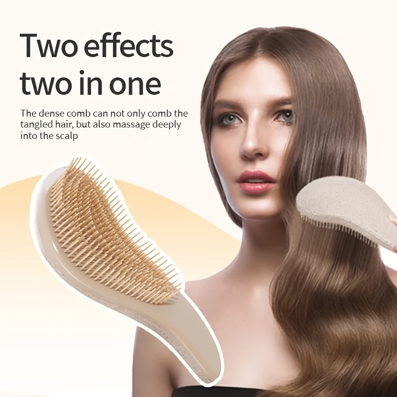 5 PCS Set of Wheat Straw Hair Combs, Including a Smooth Massage Comb, an Egg Comb, a Wide-Tooth Oil Comb, And a Massage Shampoo Brush + Gift, Perfect for Valentine's Day Or Mother's Day for Your Girlfriend Or Wife