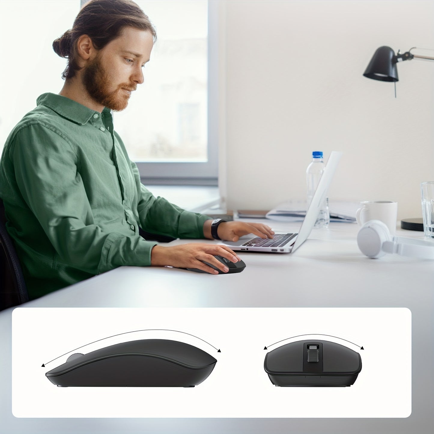 Original ACER Computer Mouse Wireless, 2.4G Slim USB Wireless Mice with USB Receiver, Laptop Mouse with 4 Buttons, Portable for Laptop, Desktop, PC, Wireless Mouse for Laptop, Ergonomic Mouse, Computer Mouse Wireless USB, Wir