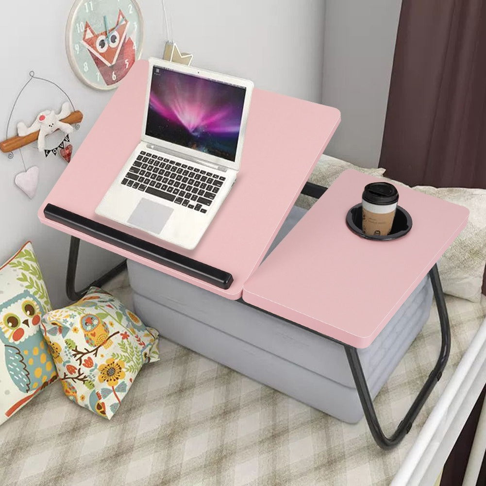 Laptop Desk Laptop Bed Table with Foldable Legs and Cup Slot, Reading Holder Notebook Stand with Adjustable Height Angle, Laptop Bed Tray for Bed Sofa Breakfast Work Study Reading
