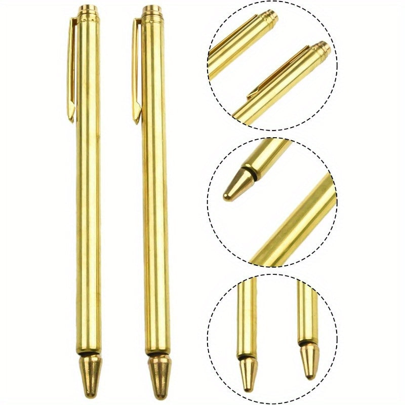 2 PCS Set Copper Dowsing Rod, Divining Rods Upgraded Flexible Rotation Tool, Solid Copper and Brass Dowsing Rods, Detect Golden, Water, Hunting(Golden)