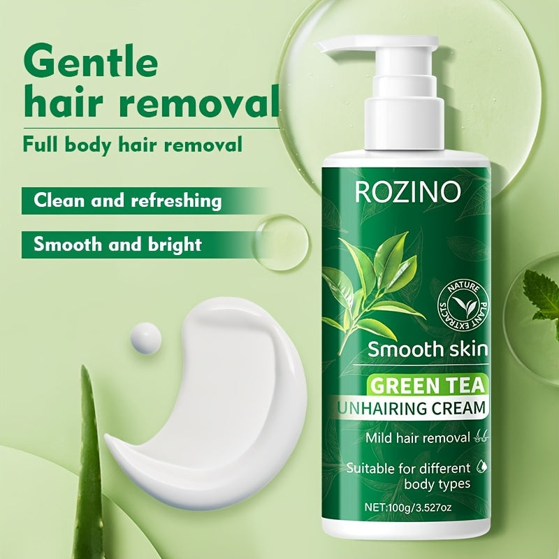 2 PCS Set Purchase One Get One Free Green Tea Summer Powerful Is Mild And Non-Irritating, Effectively Removes Hair, Quick 5-Minute Hair Removal, Ideal for Face, Lips, Underarms, Legs, Arms, And Bikini Areas, Suitable for Both