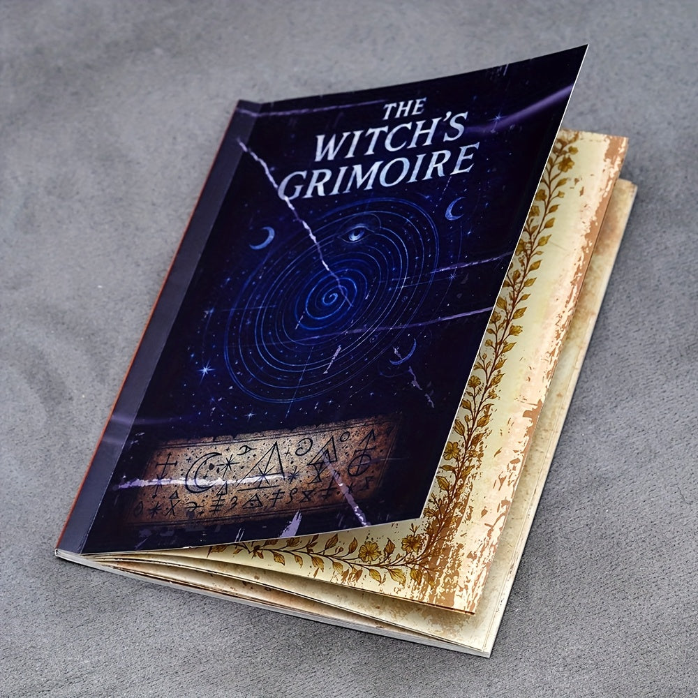 77-Pages Witchcraft - Witch's Grimoire Book of Shadows Kit with Moon Phases, Herbal Lore, Spells & Gothic Dark Academia Design - Perfect for Modern Witches, Wiccans, And Spiritual Seekers, Mystical Cover Design