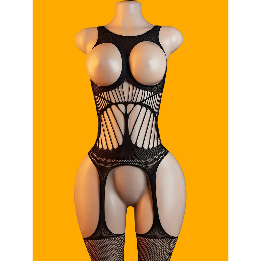 12pcs Women'S Lingerie Jumpsuit Set - Elegant Floral Pattern, Hollowed-Out Design, Romantic Fantasy, No Matching Set, Perfect for Bedroom Wear, Bedroom Attire|Floral Pattern Jumpsuit|Hollowed-Out Design, Lingerie Sets for Wom