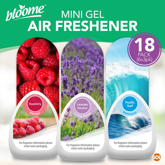 18 PCS Set Mini Solid Gel Air Freshener 60g | Long-Lasting Room & Bathroom Freshener | Odor Eliminator for Toilet, Wardrobe, Kitchen & Small Spaces | Assorted Scented Gel Home Fragrance