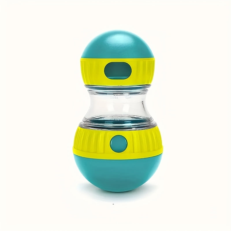 Interactive Treat Dispenser Toy for Cats And Dogs - Features a Rotating Swing Design, Suitable for All Breeds As a Slow Feeder, Made of Blue And Yellow Plastic, Promoting Fun And Healthy Eating for Pets, Without Battery