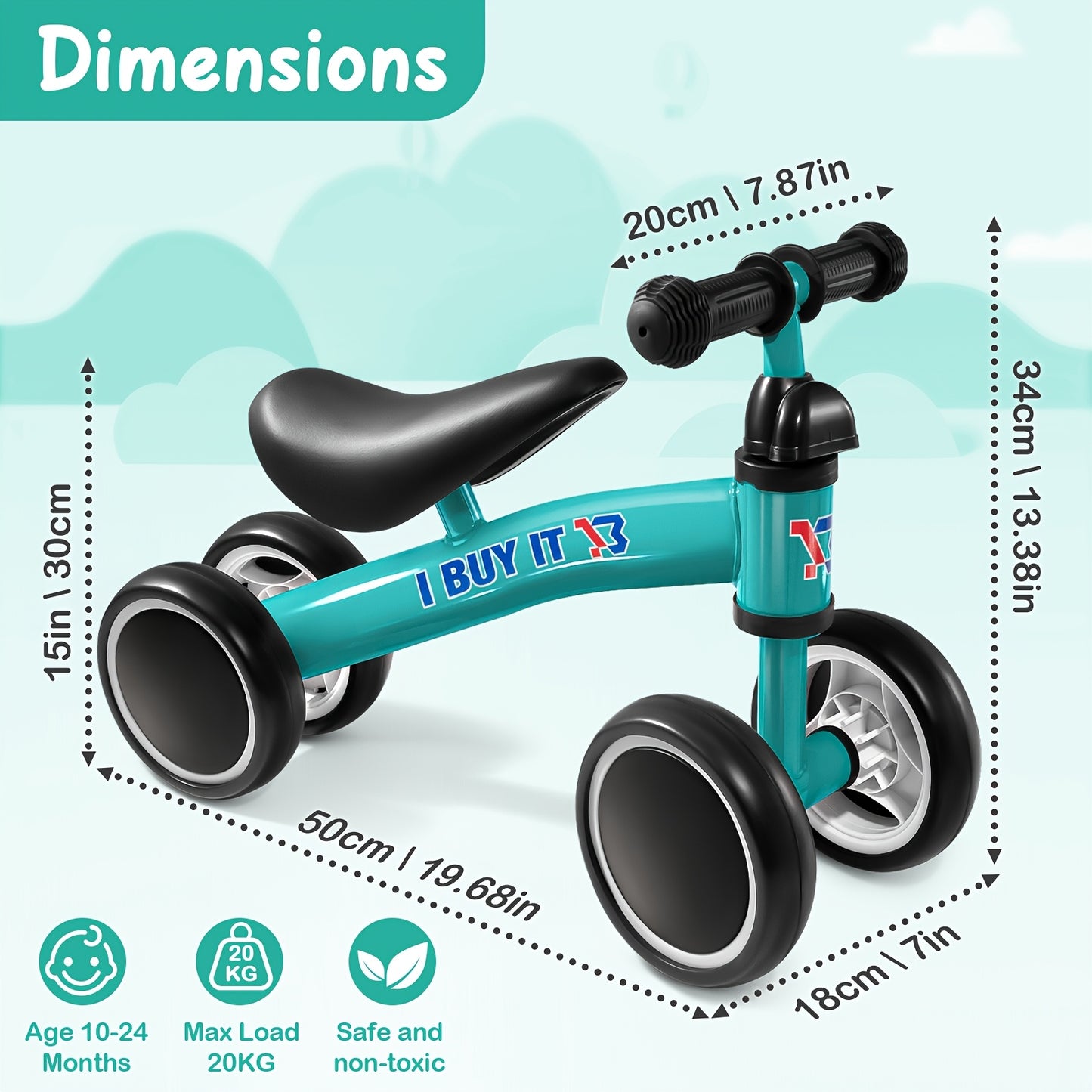 8 Months+ Baby Balance Bike, Indoor Outdoor Baby Ride on Bike, No Pedals Training Bike for Boys Girls Toddlers First Bike, Kids Best Gift
