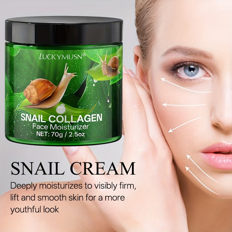 Korean Snail Collagen Hydrating Cream, Tightening And Lifting, Deeply Hydrating, Illuminating, Makes Skin Appear Younger And More Radiant, Includes Hyaluronic Acid, Retinol, Vitamins C And E, Refreshing And Non-Oily, Appropri