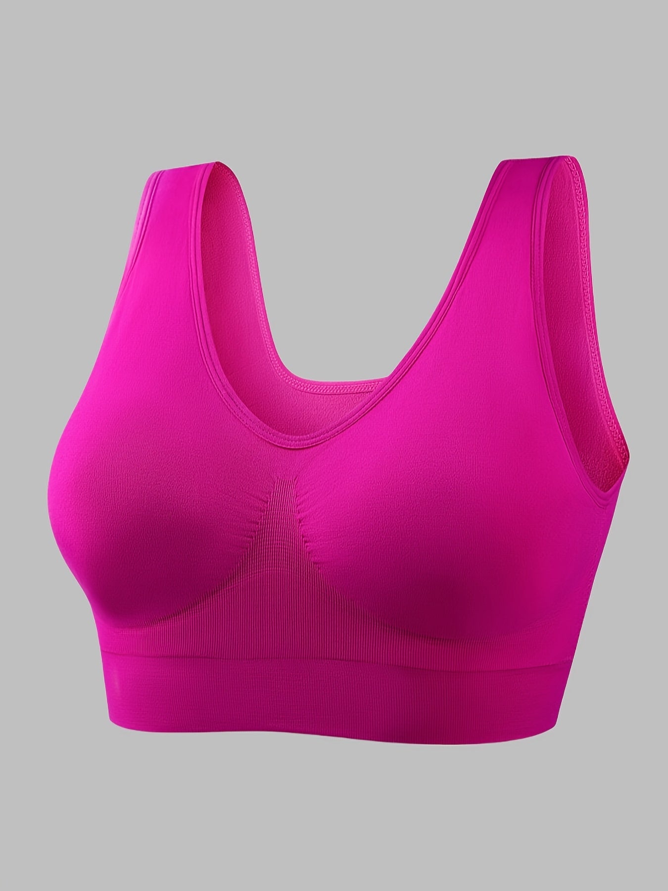 5 PCS Set S-2XL Plus Size Women's Sports Bras Set,  Solid Non Padded Seamless Running Versatile Bralette Outdoor Fitness Gym Yoga Pilates Bra Tops Big Girls Underwear Sets Sports Apparel Accessories