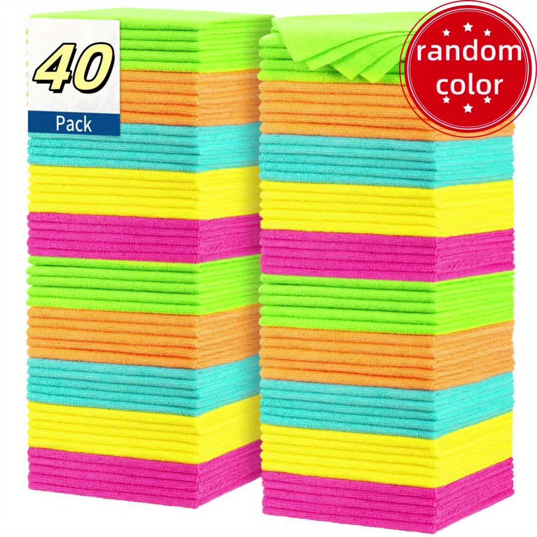 51/40/31/20/14 PCS Set Microfiber Cleaning Cloth Cleaning Rags for Household, Kitchen, 5 Random Colors Mixed Package Unspecified Color Green/Blue/Yellow/Orange/Pink