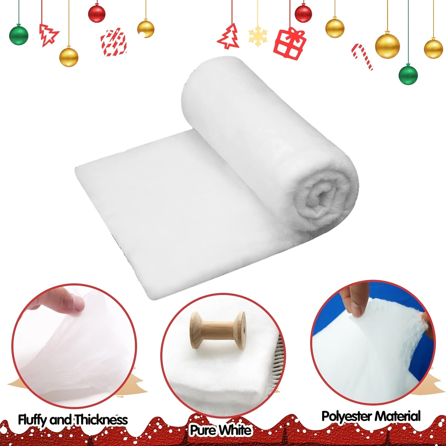 NEW Arrivals Artificial Snow Roll -Party Decoration, Christmas New Year Eve Party Table Mat, Table Decoration, White Photo Background