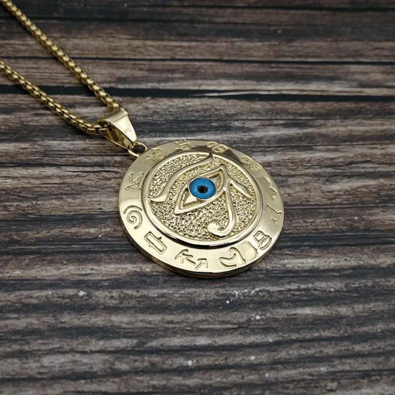 NEW Arrivals Ancient Egyptian The Eye of Horus Pendant Necklace Hip Hop Women Men's Accessory The Eye Of Horus Eagle Head God Eye Necklace Jewelry Accessories