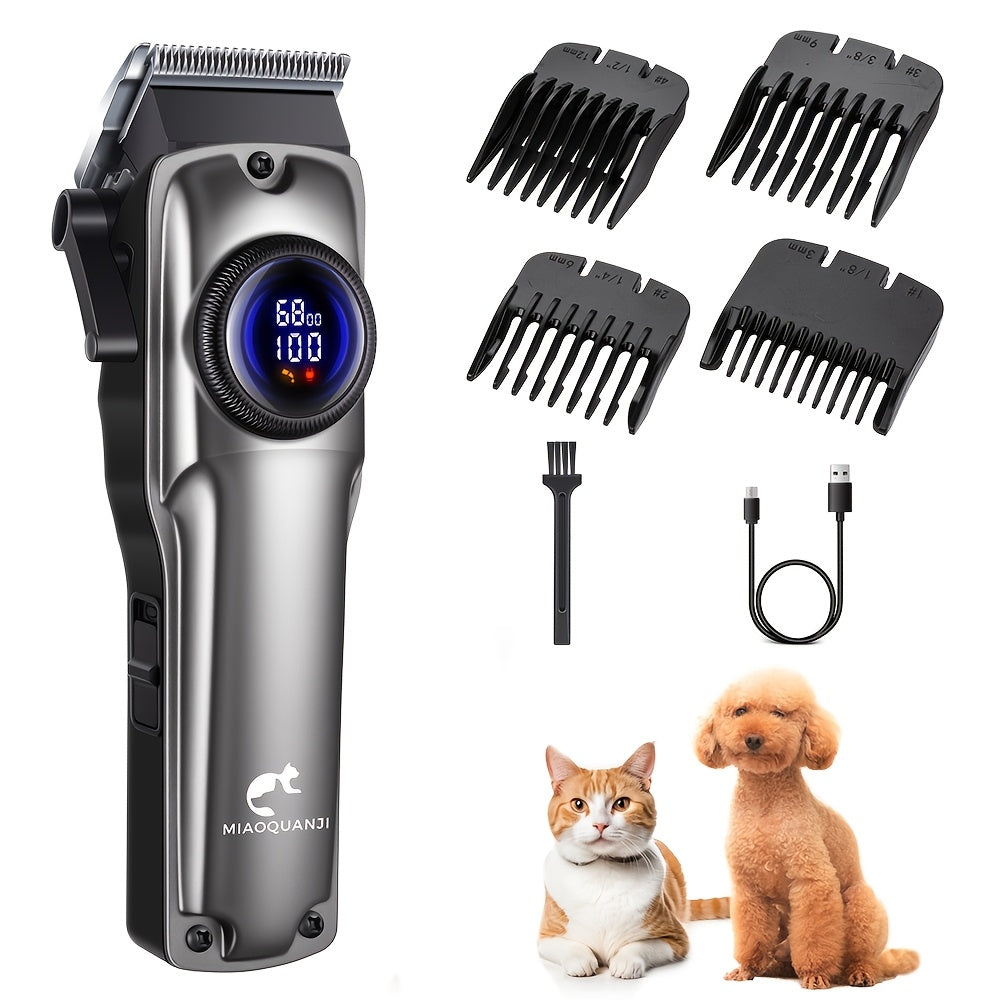 Professional Electric Grooming Clippers for Horse Cats Dogs Pets, Featuring Low Noise Operation, Rechargeable And Cordless Design, Ideal for Trimming Thick Fur on Dogs, Cats, And Other Animals