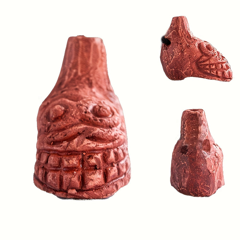 Loud Aztec Death Whistle - Up to 125+ Decibbles, Realistic Human Scream Sound, Black Orangutan Design, Perfect for Halloween, Emergency Survival, and Costume Parties, Survival Tool | Thematic Party Accessory | Detailed Crafts
