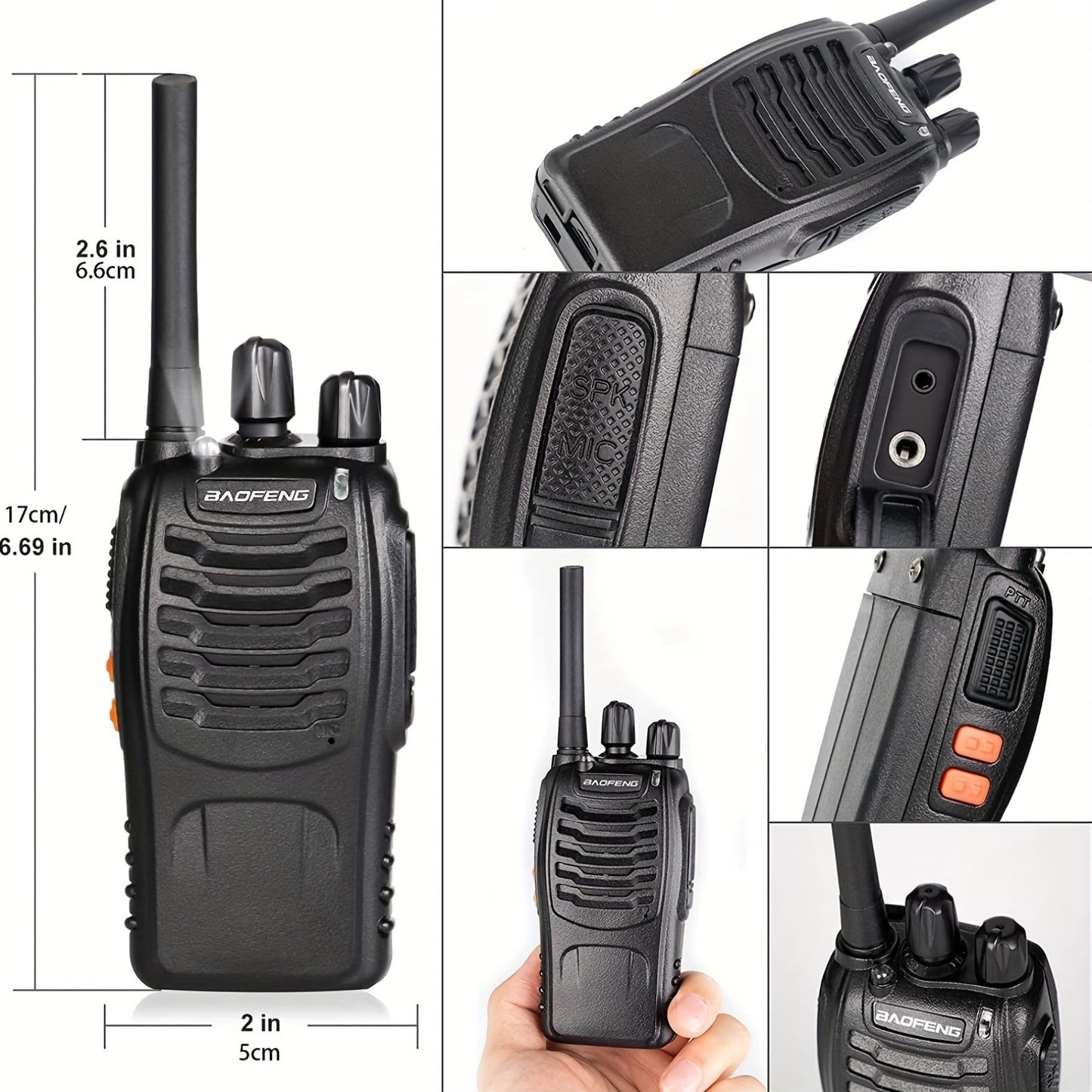 2pcs Set  Handheld Two-Way Radio for Adults, with LED Indicators And Integrated Antenna, Ideal for Hiking, Biking, And Climbing