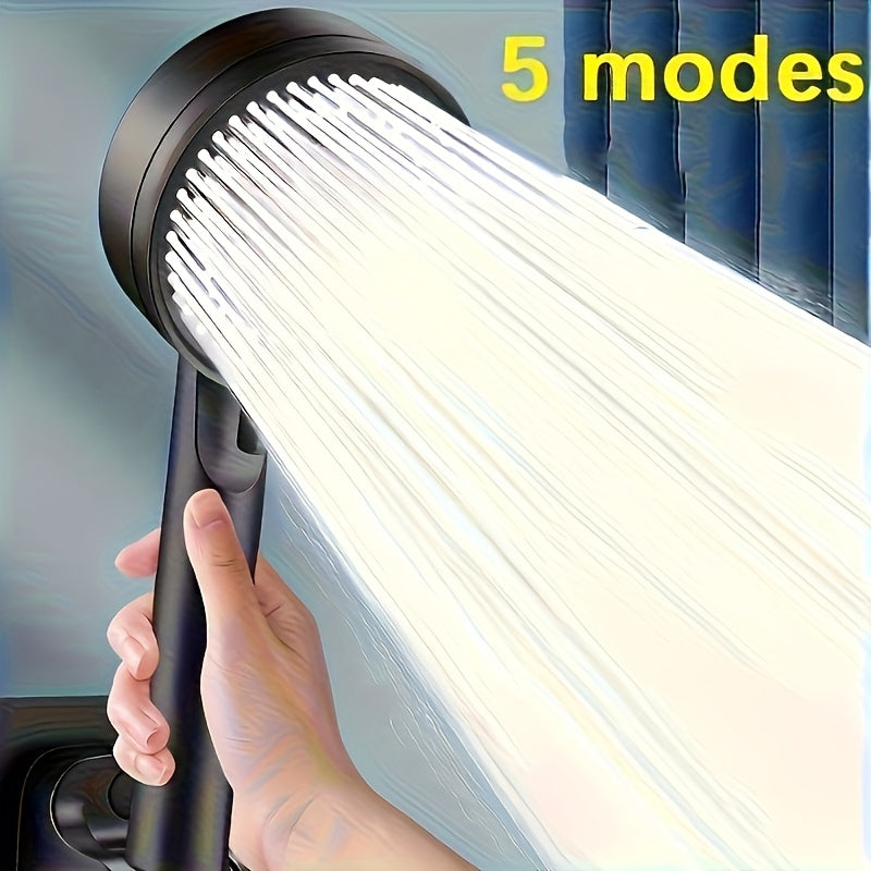 NEW Arrivals High-Pressure Handheld Shower Head with 5 Modes | Durable Baked Paint End, No Batteries Required, Suitable for Bathrooms, Hotels, Camper Vans, Universally Applicable