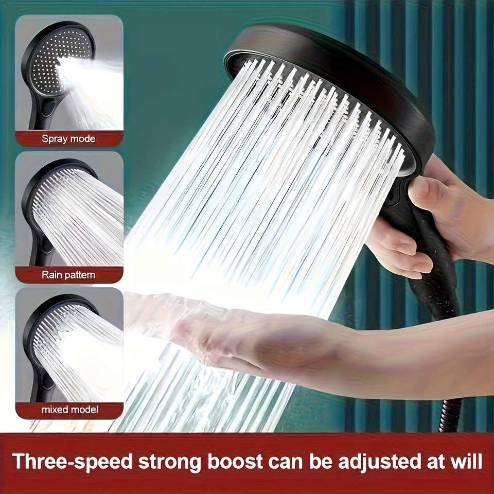 NEW Arrivals High-Pressure Handheld Shower Head with 5 Modes | Durable Baked Paint End, No Batteries Required, Suitable for Bathrooms, Hotels, Camper Vans, Universally Applicable