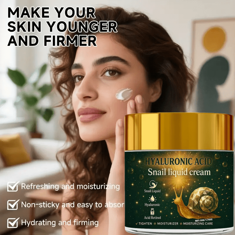 High-Concentration Korean Snail Liquid Cream, Containing Bee Venom Hyaluronic Acid, Collagen, Vitamins, and Other Ingredients,  Firming Tightening Strengthen the entire area of the face and neck. 50 grams - Significantly, fin