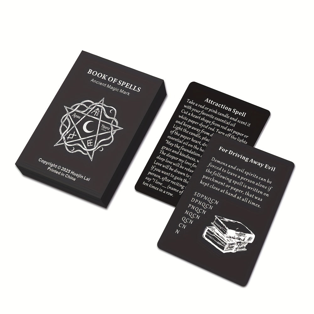 Book Of Spells | Tabletop Card Game Featuring 35 Dusty Forbidden Powers Of Divination And Oracle Cards | Perfect For Halloween/Christmas/Thanksgiving Gifts, Ideal For Game Nights | Smile Talk