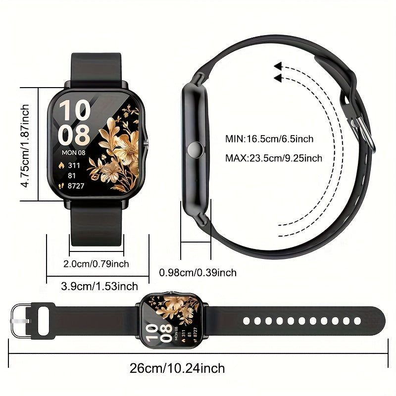 Full Touchscreen Smart Watch Compatible for Android & iPhone, Wireless Calling/Suitable for Android and iPhone, Wireless Smartwatch with 100+ Sports Modes, Alloy Case, Wireless 5.0, Phone Calls, Fitness Tracker for Men & Wome