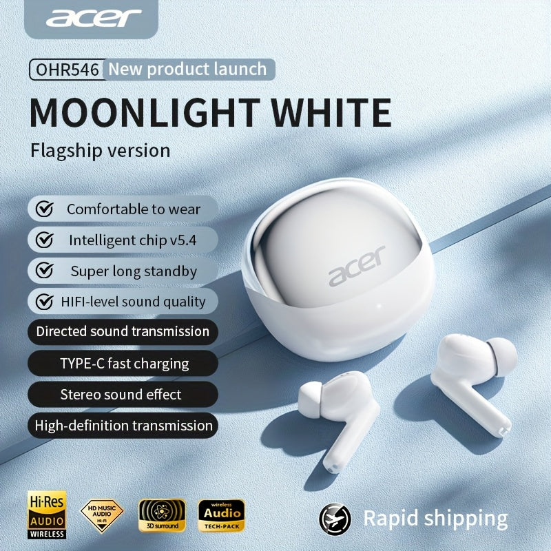 Original Acer Official Genuine Product] In-Ear Design | TWS Wireless Earbuds | Stereo | Deep Bass | Low Latency for Calls | Comfortable Fit (For Study/Business/Sports/Running/Fitness) | Portable Design | Multi-Device Compatib