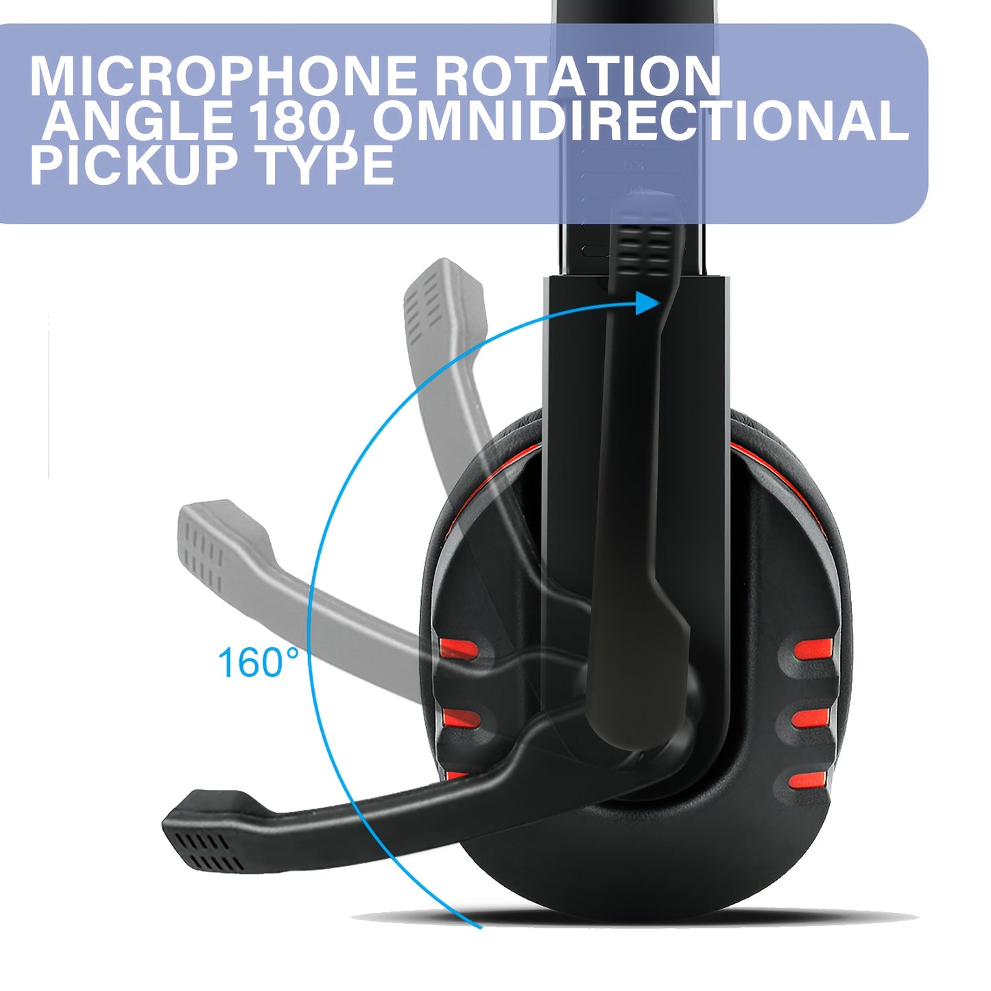 7260 Professional Gaming Headset with Adjustable Headband, Comfortable Ear Cushions, Suitable for Gaming, Online Classes, And Entertainment Computer Accessories