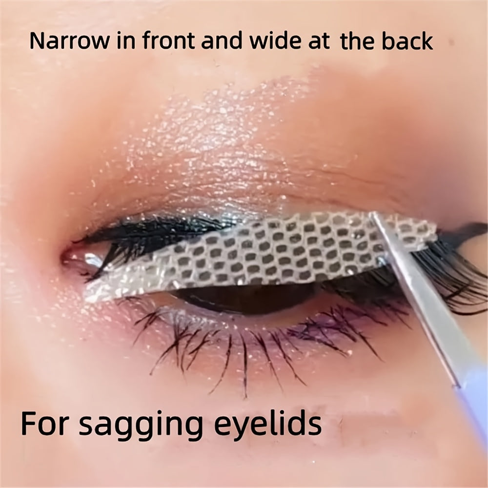 NEW 36 PCS Droplet-Shaped Double Eyelid Stickers + Tweezers + Fork Designed to Enhance The Appearance of Round, Naturally Large Eyes. For Sagging Eyelids They Feature a Curved Design for Easier Application
