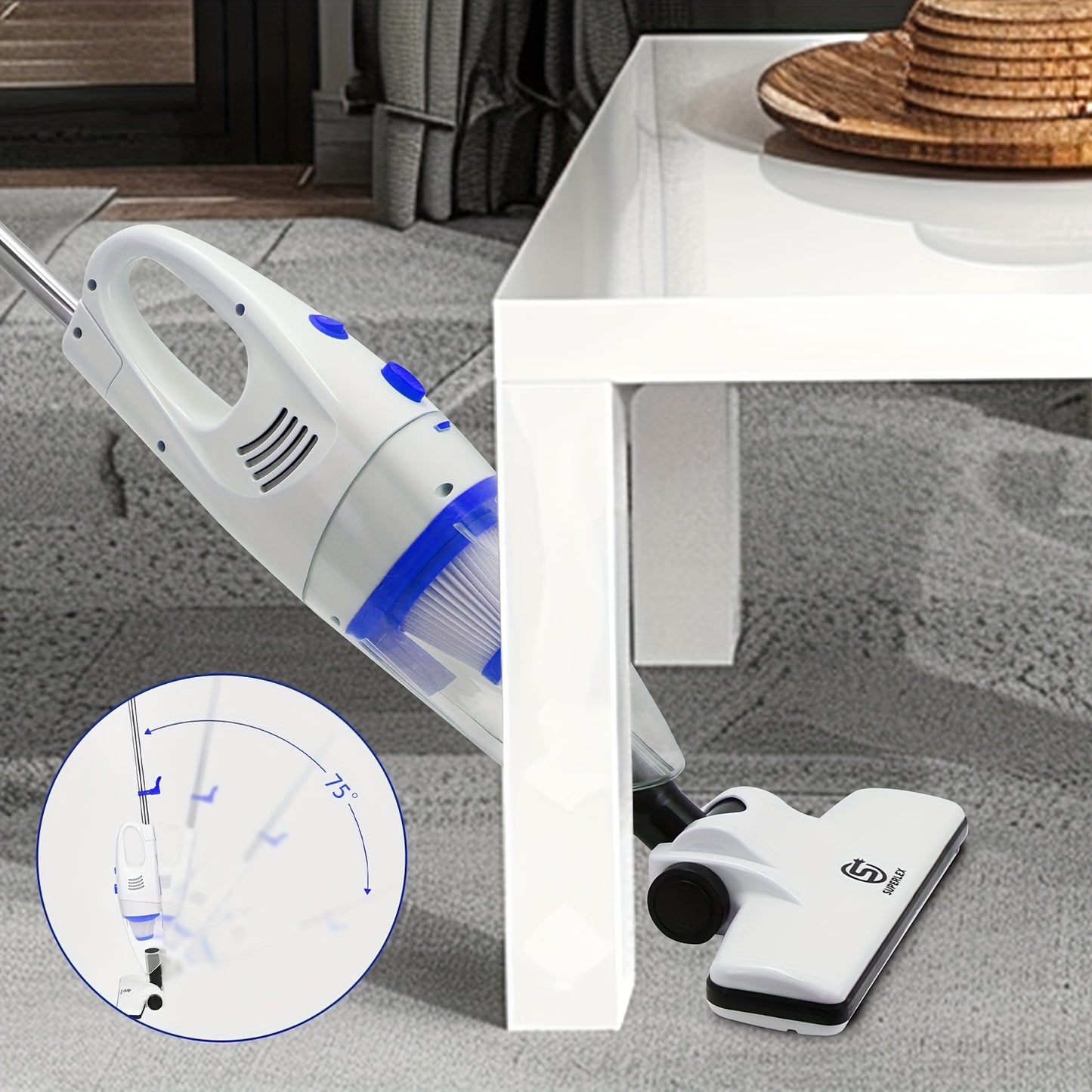 NEW Arrivals 600W Vacuum Cleaner with Cable 4-in-1 Upright Bagless Vacuum, Hand-Held Stick Vacuum Cleaner 16Kpa Suction with HEPA Filter for Animal Hair, Carpet, Rugs, Floor Home Cleaning Supplies